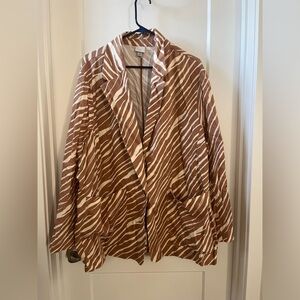 A New Day- Brown & Cream Zebra Striped Jacket size 2X